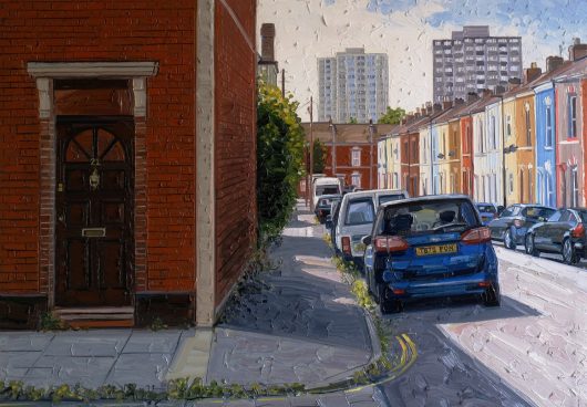 On the corner of... Stuart St./Cambridge St. (80 x 50cms).